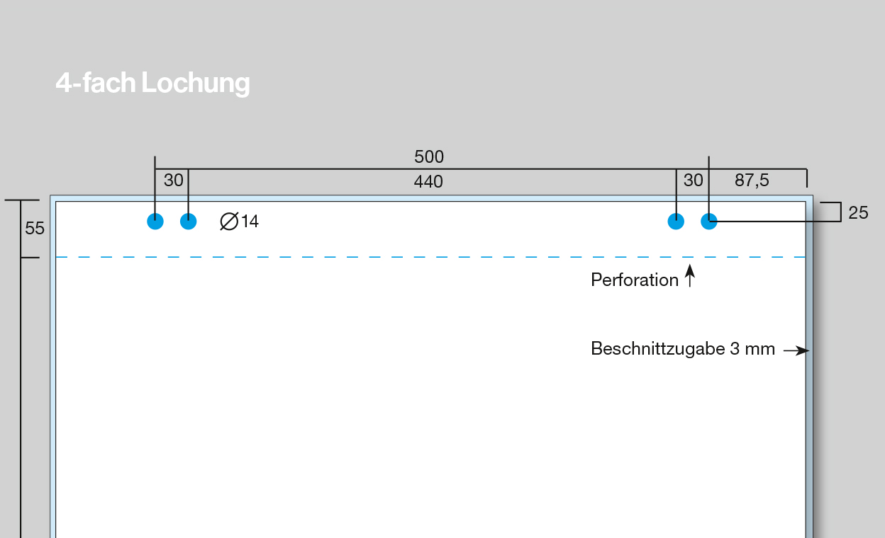 Maße von FlipChart-Block mit 4-fach Lochung