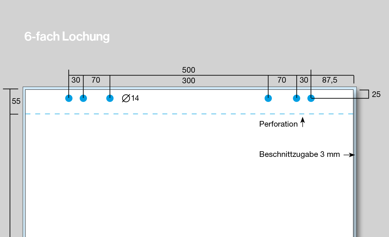 Maße von FlipChart-Block mit 6-fach Lochung